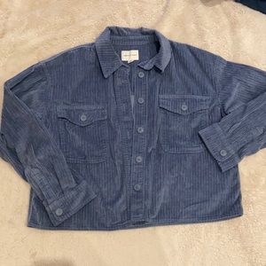 Dusty Indigo blue corduroy flannel shirt